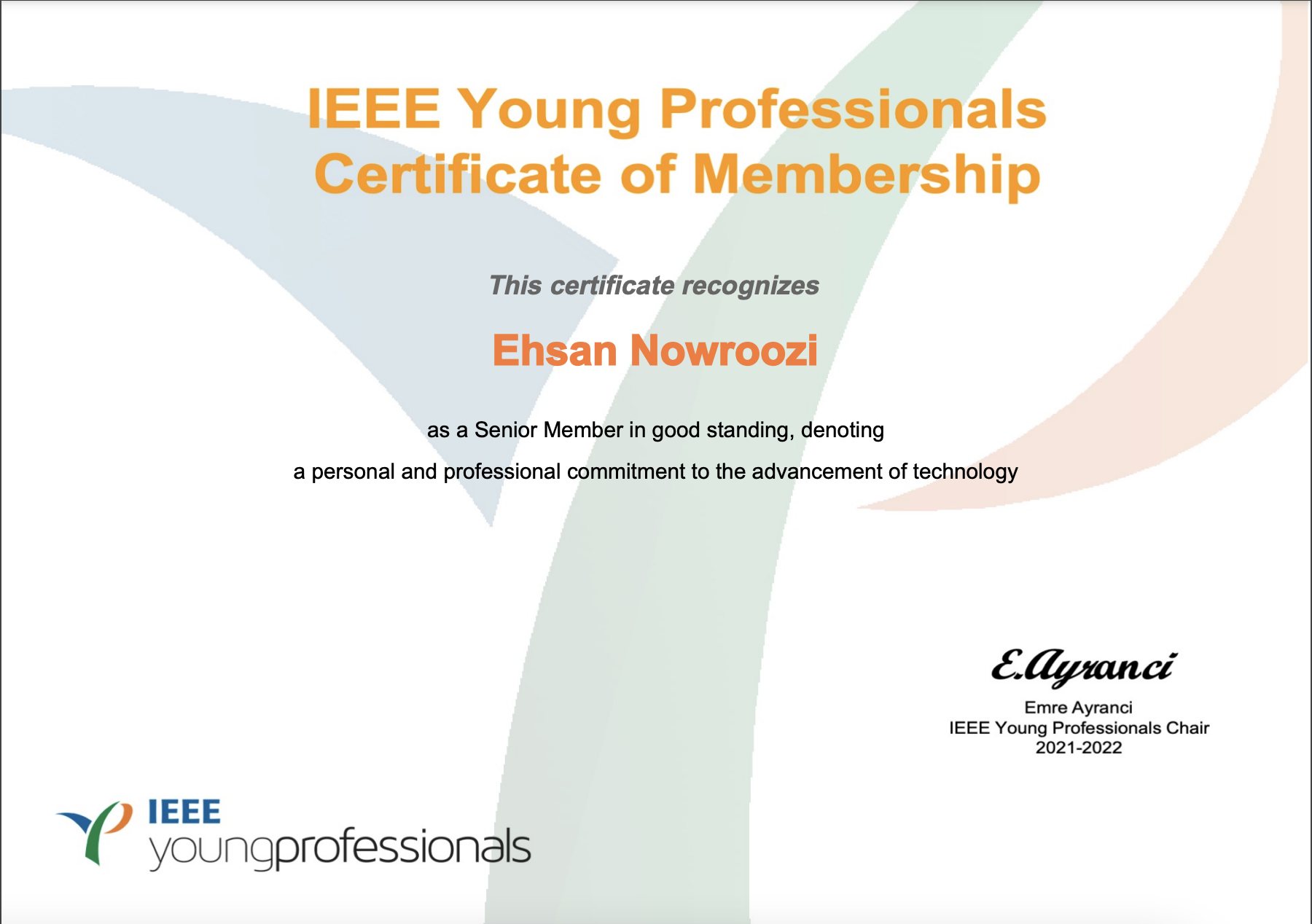 Promoted to Senior IEEE Member Ehsan Nowrozi’s Official WebSite